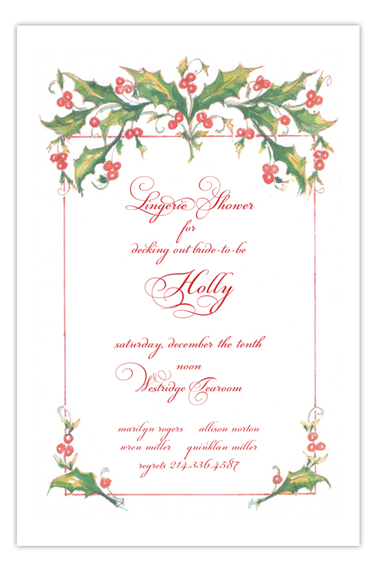 Morris Holly Holiday Party Invitation